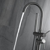 Mitigeur sur pied gris brossé