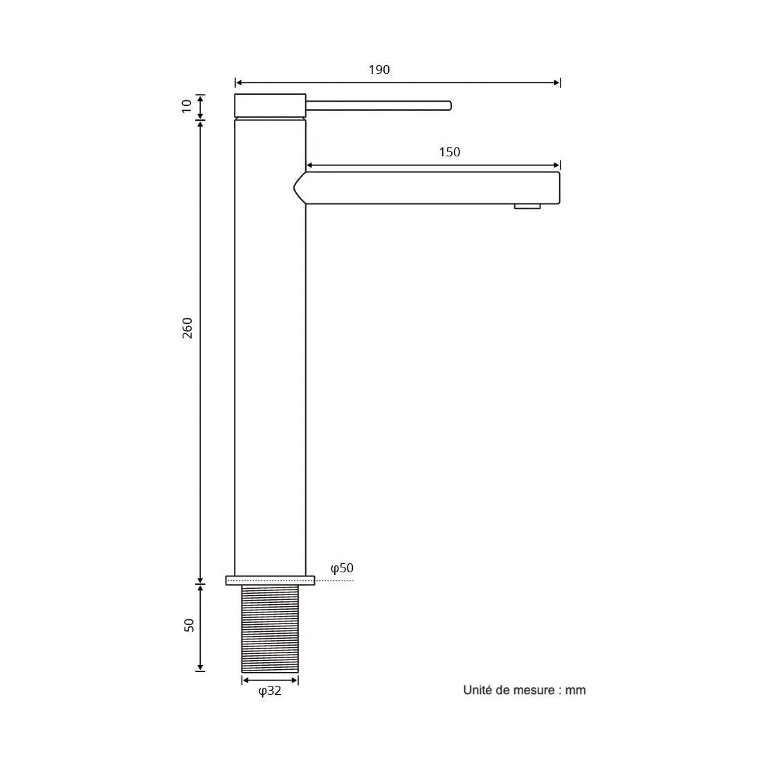 Mitigeur de salle de bain gris brossé