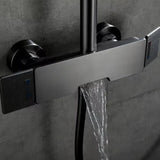 Colonne de douche et bain gris brossé