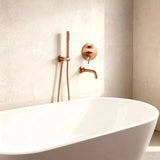 Ensemble de bain encastré or rose brossé