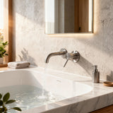 Mitigeur de lavabo encastré acier brossé