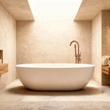 Mitigeur sur pied or rose brossé