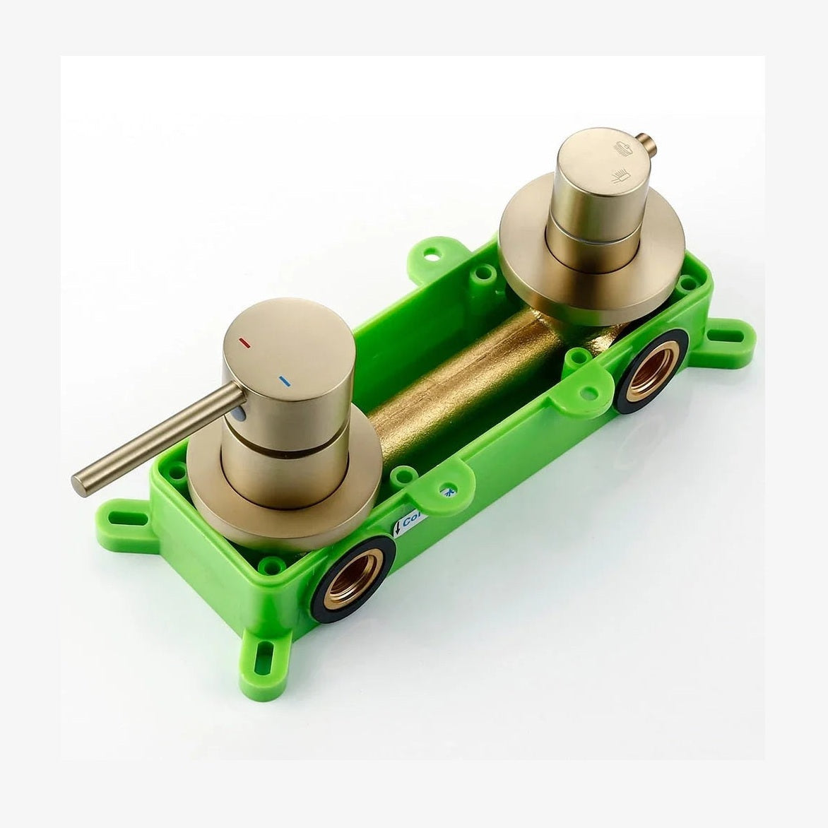 Colonne de douche encastrée or brossé