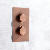 Colonne de douche encastrée or rose brossé