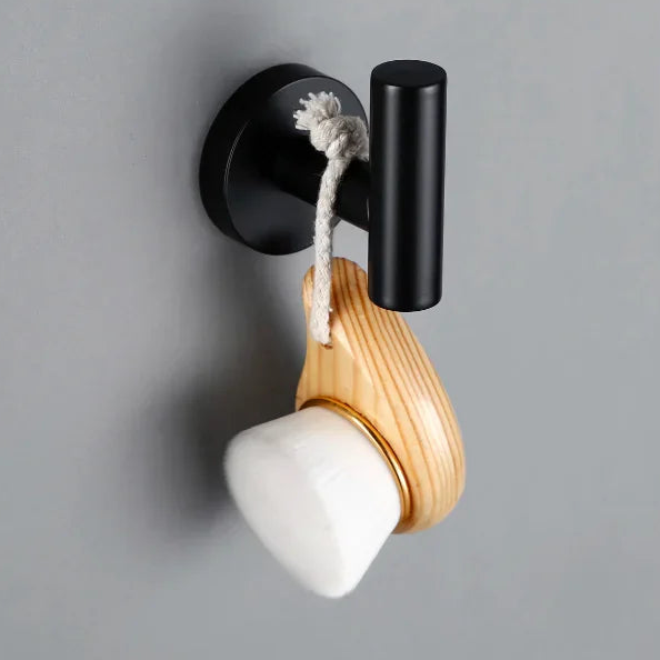 Porte-serviettes noir mate lisse