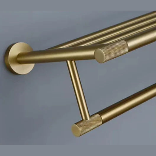 Porte serviettes or brossé strié