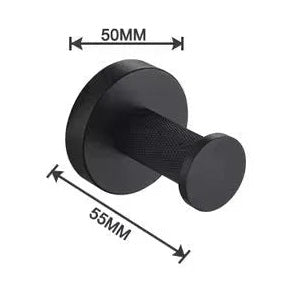 Porte-serviettes noir mate strié