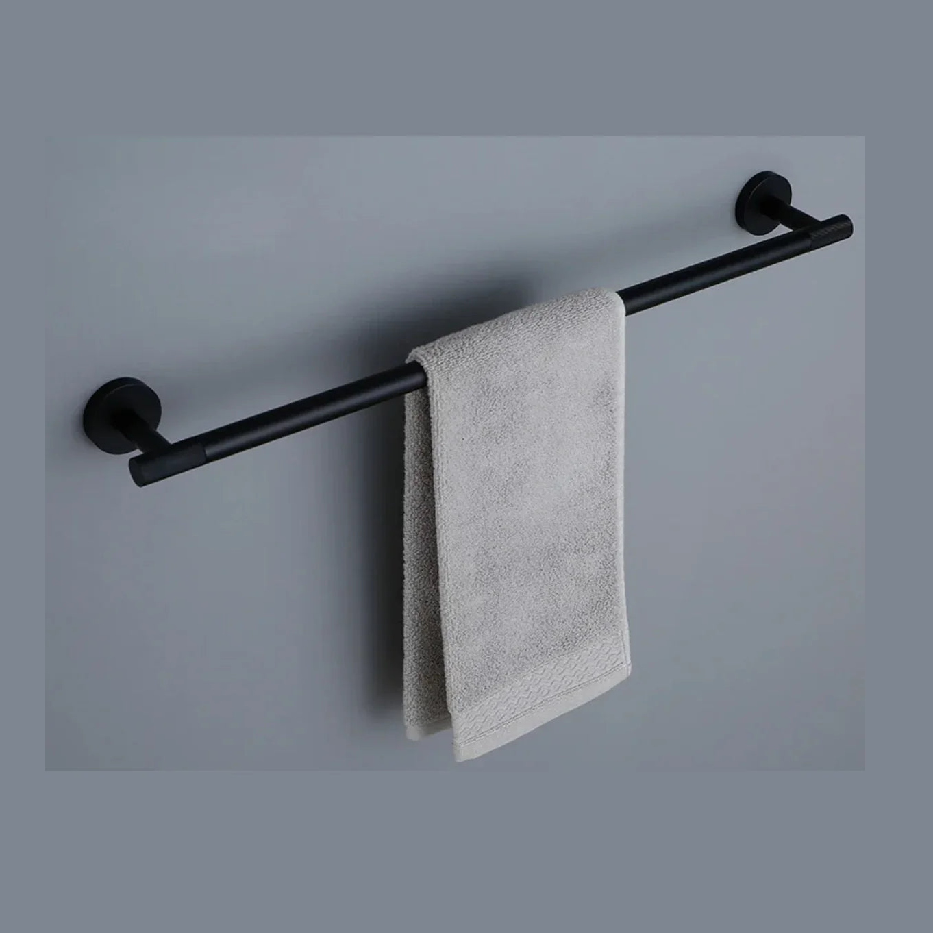 Porte serviettes noir mate strié