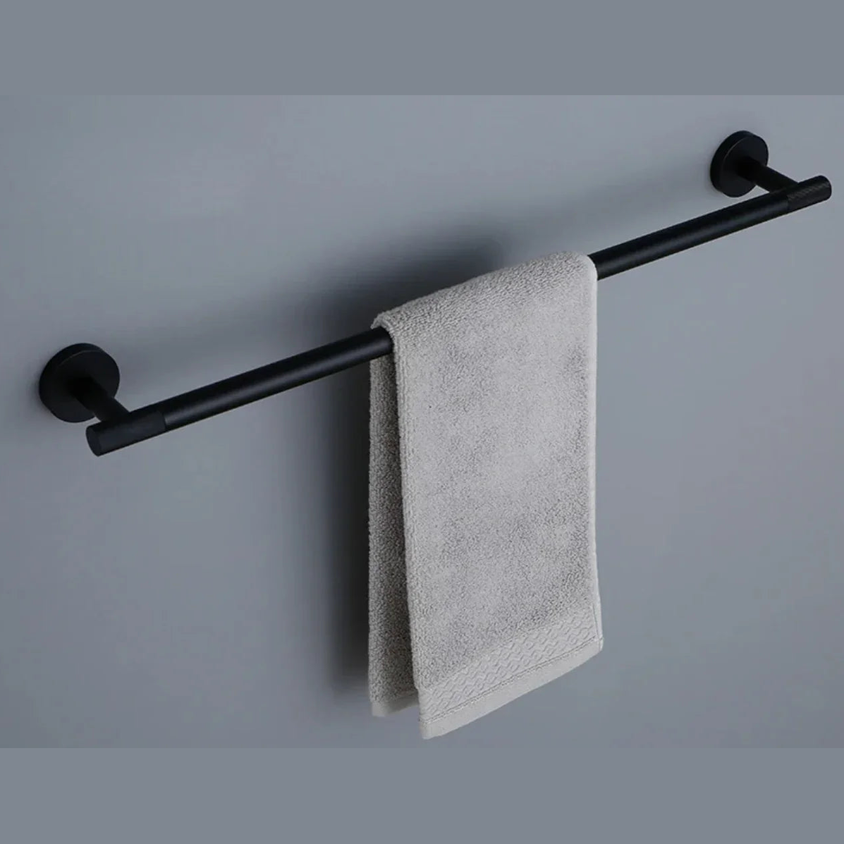 Porte serviettes noir mate strié