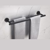 Double porte serviettes noir mate strié