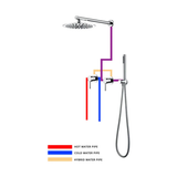 Colonne de douche encastrable gris brossé