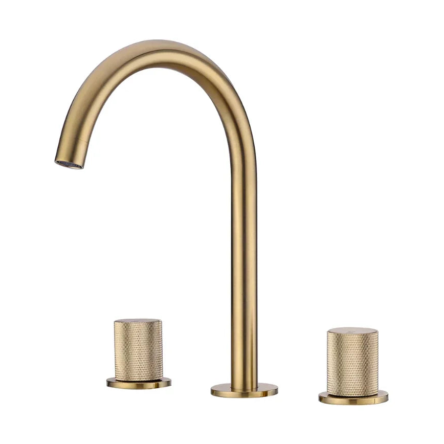 Robinet de salle de bain or brossé