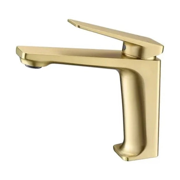 Mitigeur lavabo doré brossé design