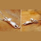 925er Sterling Silber – Verspielte Katzen-Halskette