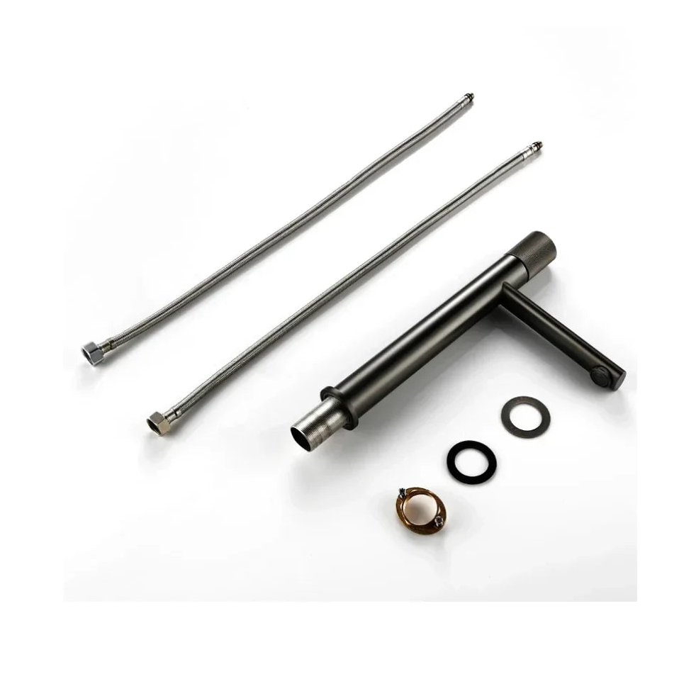 Mitigeur de salle de bain gris brossé