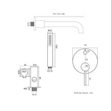 Kit de bain et douche encastré or rose brossé