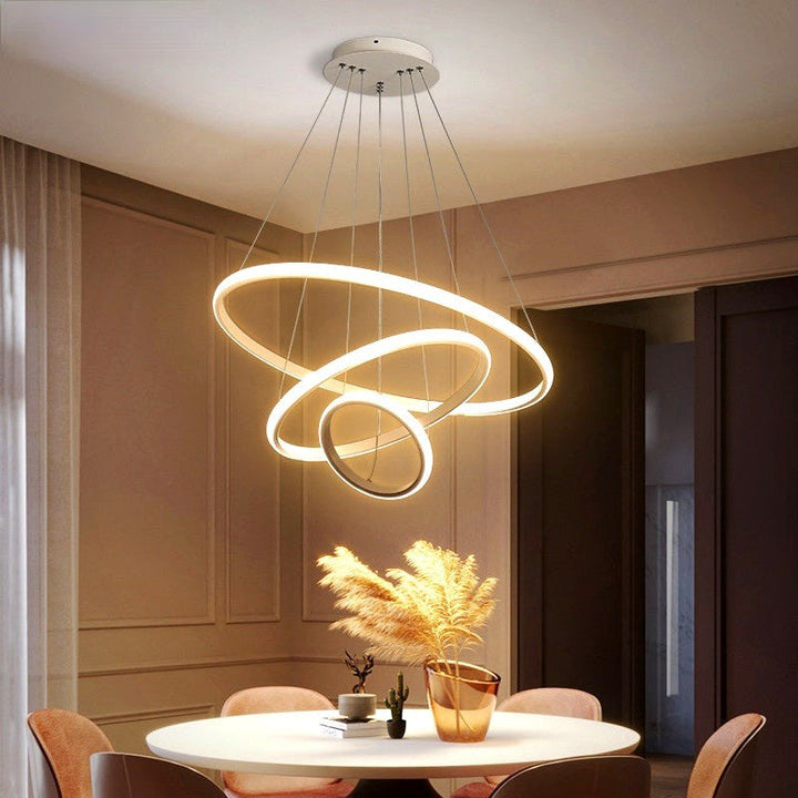 Suspension LED Forme Spirale Moderne en Métal et Silicone