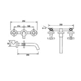 Robinet de lavabo encastré or brossé