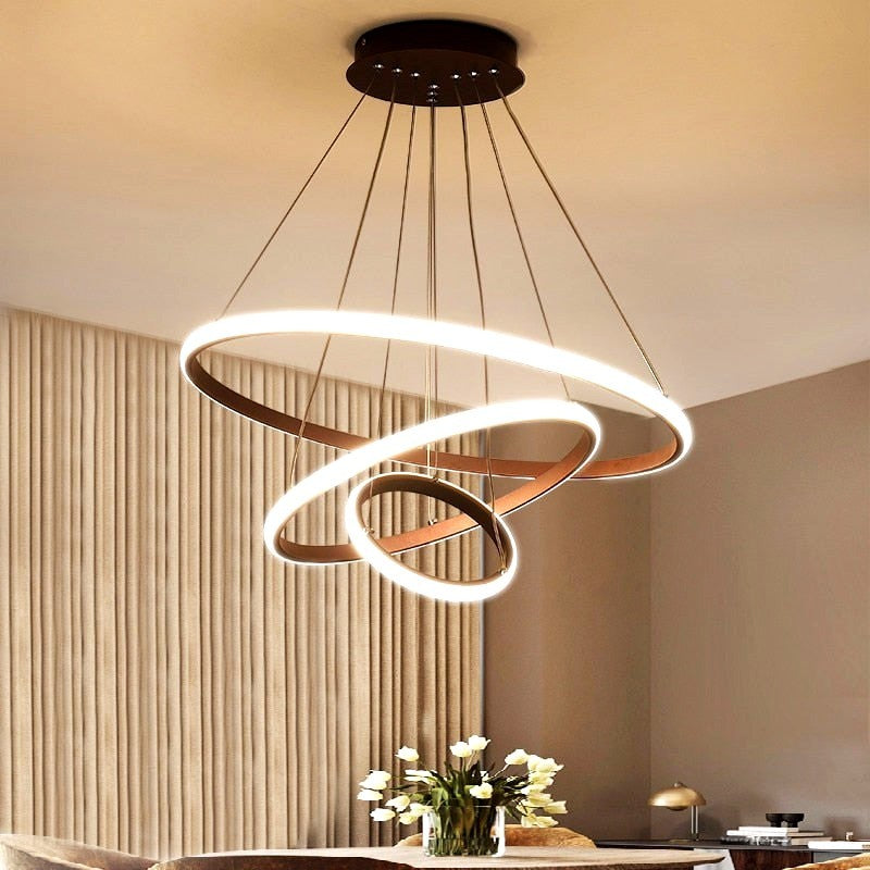 Suspension LED Forme Spirale Moderne en Métal et Silicone