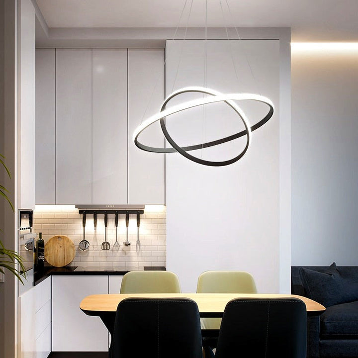 Suspension LED Forme Spirale Moderne en Métal et Silicone
