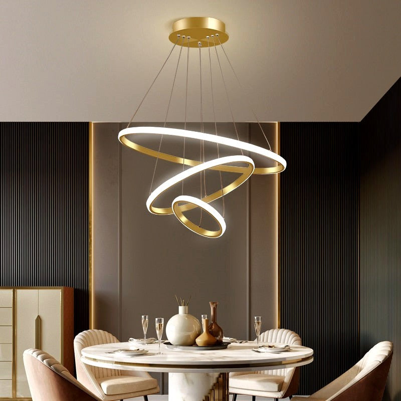 Suspension LED Forme Spirale Moderne en Métal et Silicone