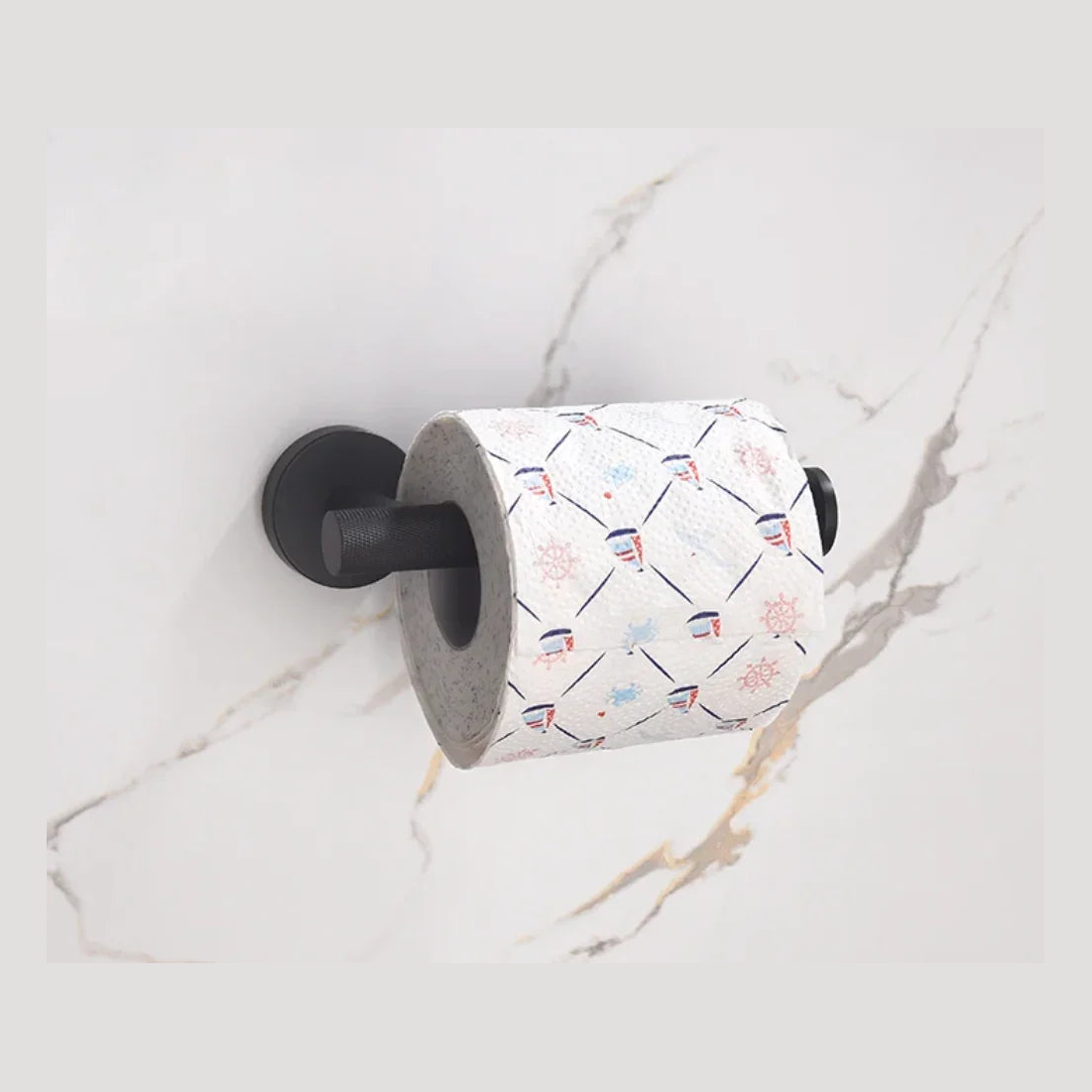 Support papier WC noir mate strié