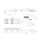 Colonne de bain encastrée or brossé