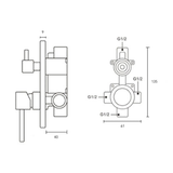 Ensemble de bain encastré or rose brossé