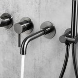 Colonne de douche & bain encastré gris brossé