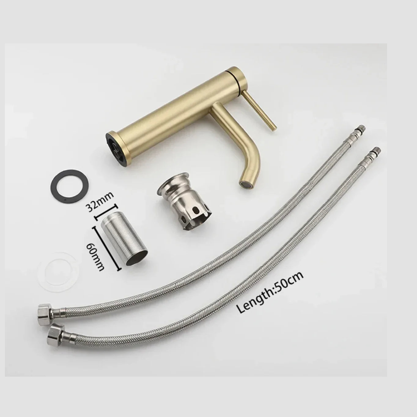 Mitigeur de salle de bain or brossé