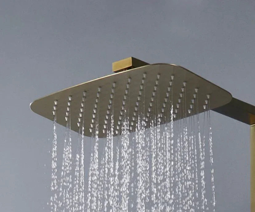 Ciel de pluie rectangulaire or brossé