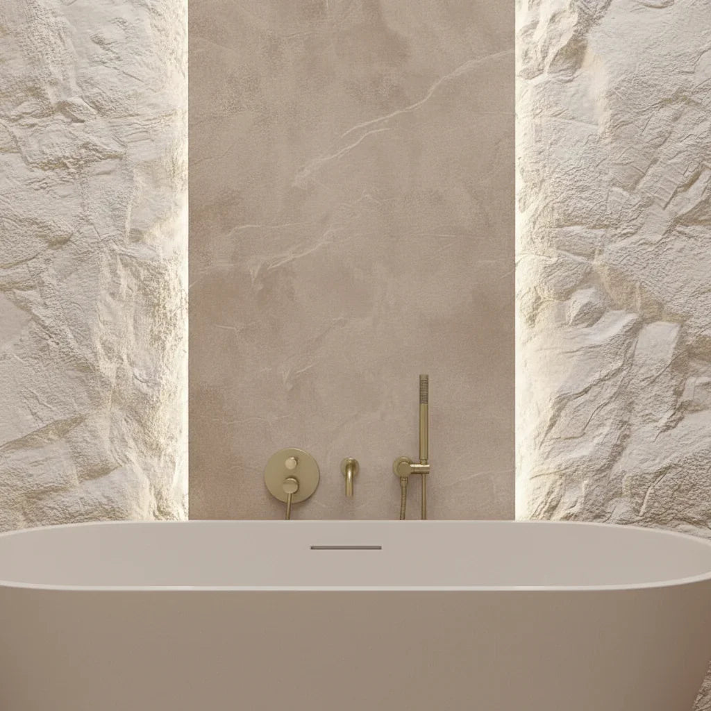 Mitigeur de bain encastré or brossé