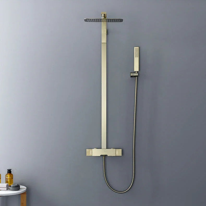 Colonne de douche et bain or brossé