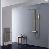 Colonne de douche et bain or brossé