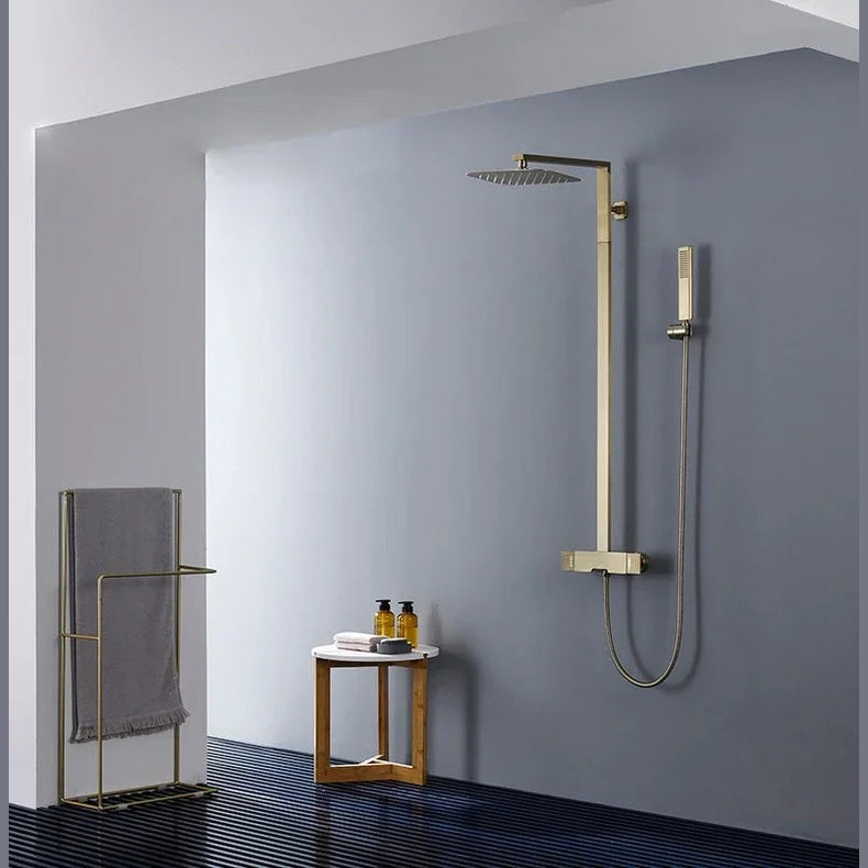 Colonne de douche et bain or brossé