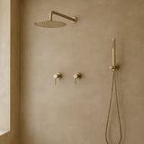 Colonne de douche encastrée or brossé