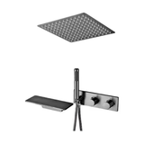 Colonne de douche et bain encastrée gris brossé