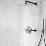 Colonne de bain encastrée gris brossé