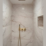 Colonne de douche encastrée or brossé