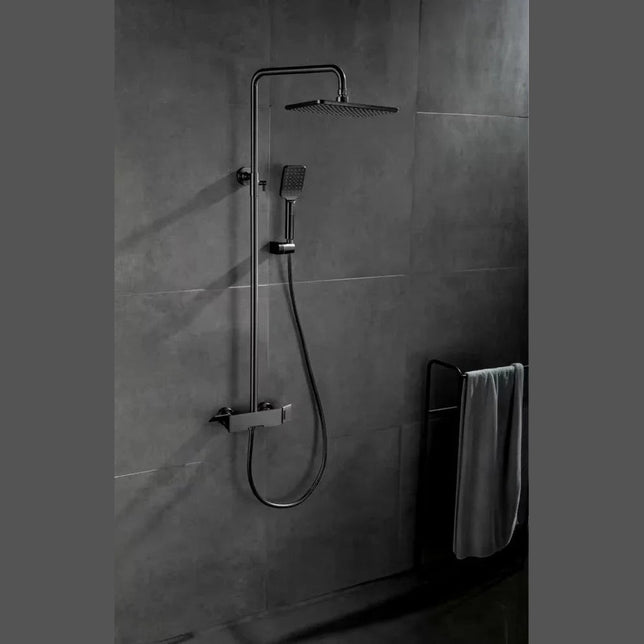 Colonne de douche et bain gris brossé