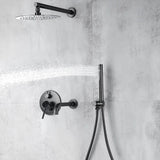 Colonne de bain encastrée gris brossé