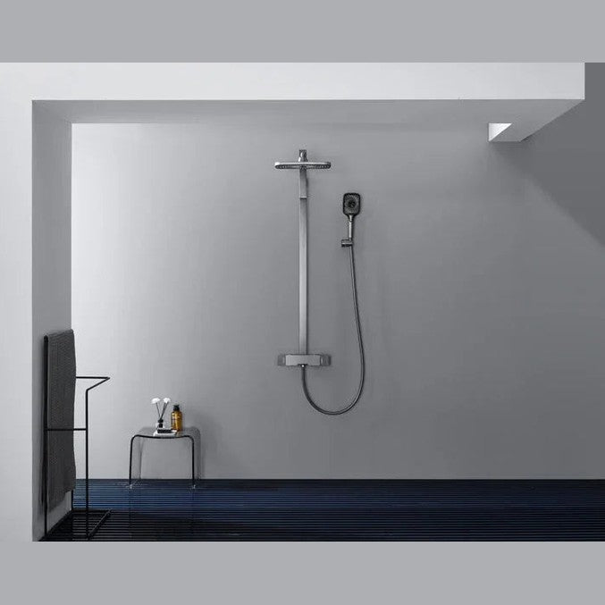 Colonne de douche et bain gris brossé