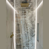 Colonne de douche encastrée or brossé