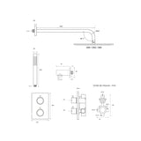 Colonne de douche encastrée or rose brossé
