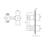 Colonne de douche encastrée or rose brossé