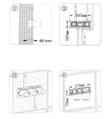 Colonne de douche et bain encastrée noir mate