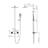 Colonne de douche et bain or brossé