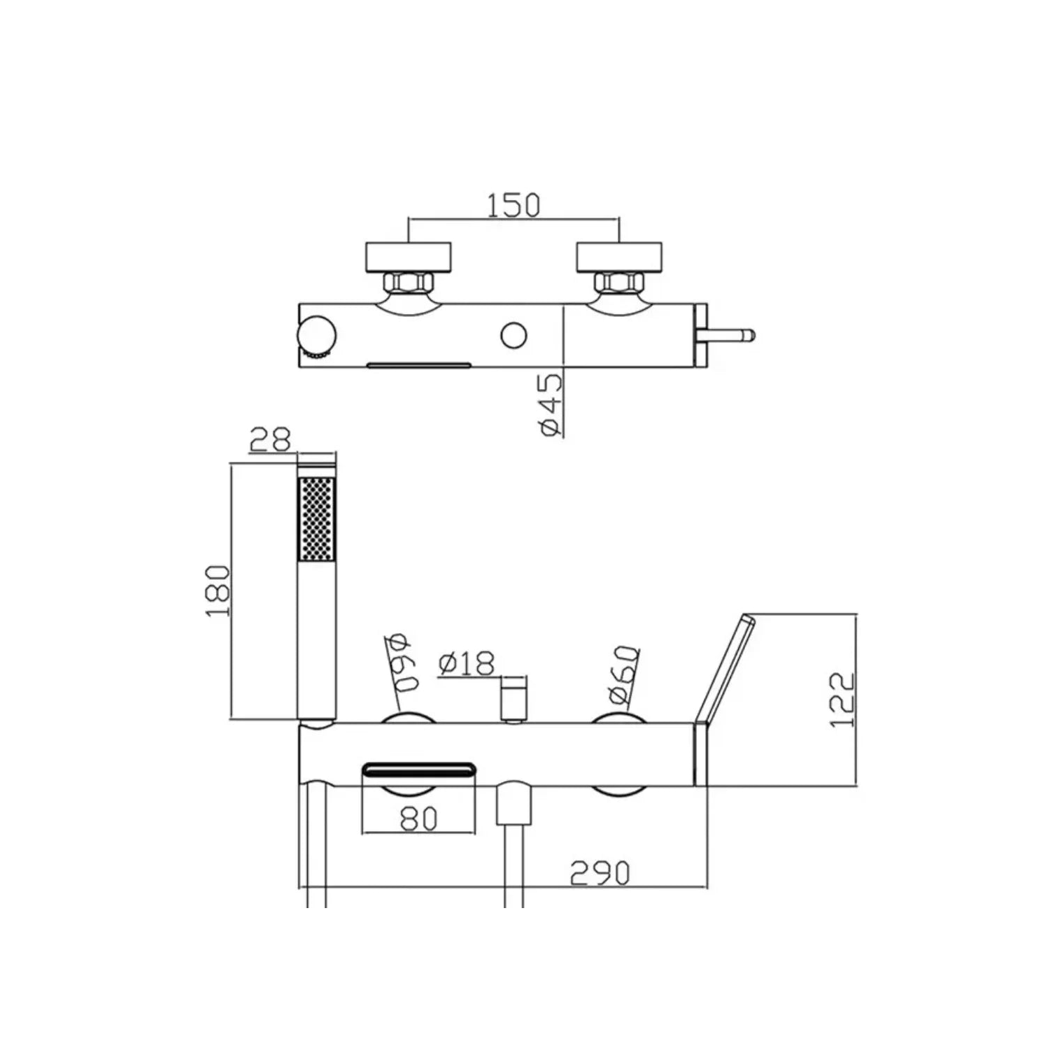 Mitigeur de bain chromé