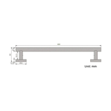 Porte serviettes noir mate strié