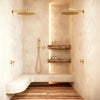 Double colonne de douche encastrée or brossé